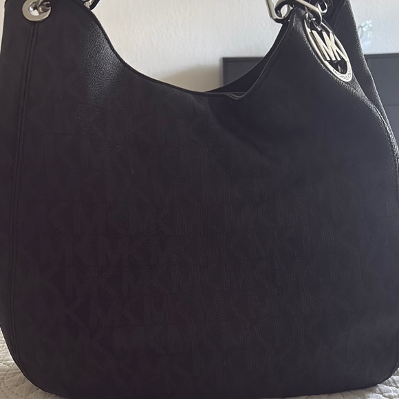 Michael Kors Black Hobo Bag with Silver Hardware - Picture 1 of 6